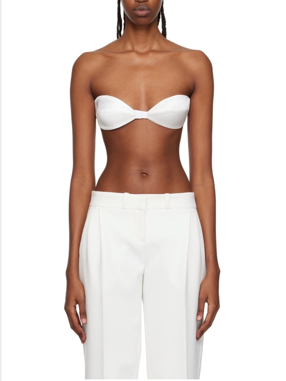 Strapless White Bandeau Crop Top